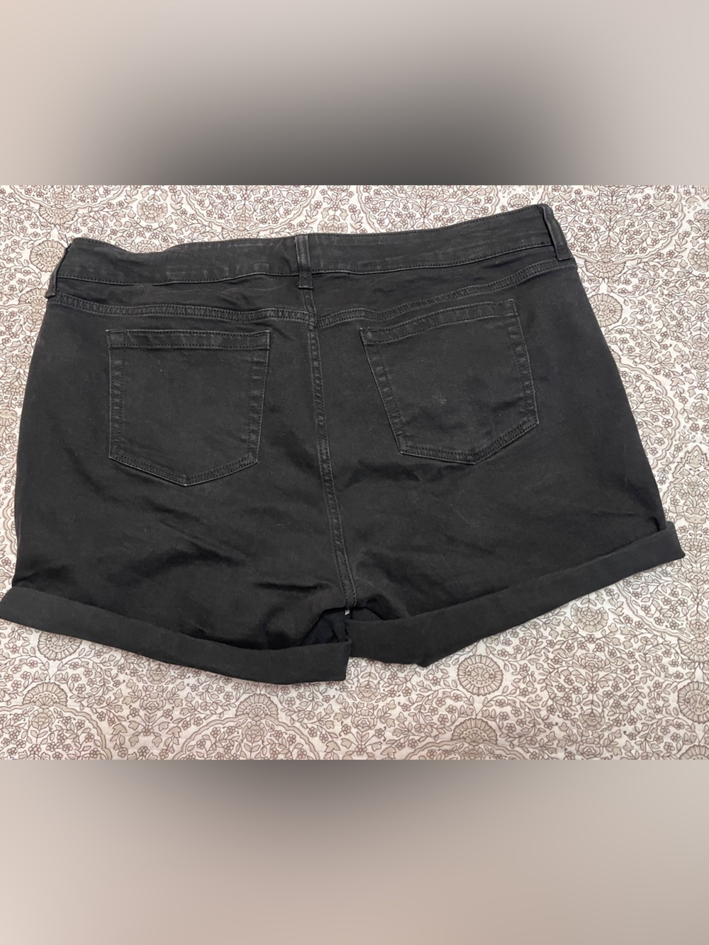 torrid Black Denim Boyfriend Shorts with Cuffed Hem - Picture 2 of 4